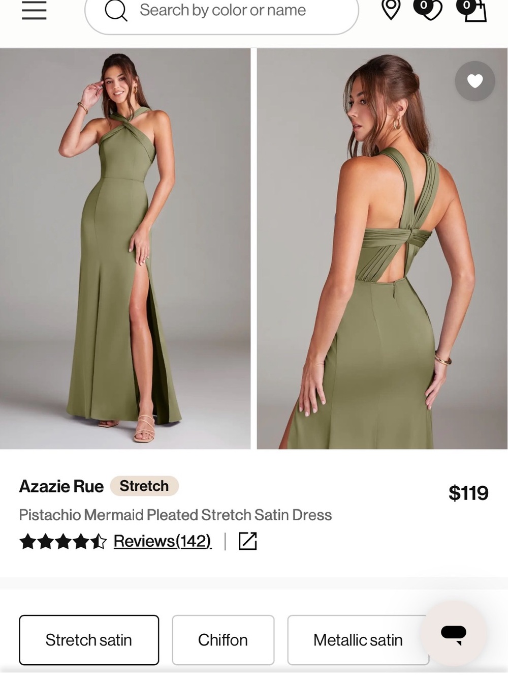 Azazie Rue Pistachio Bridesmaid Dress